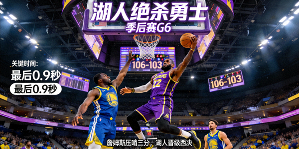 NBA季后赛湖人队绝杀勇士队精彩瞬间战报图片